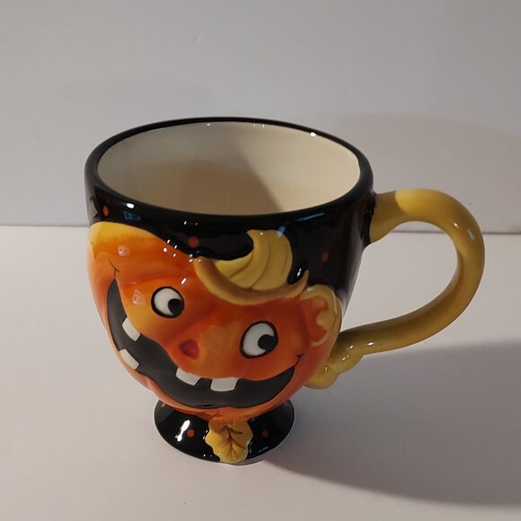 Halloween Character Mug - Grinning Pumpkin- One Hundred 80 Degrees - Picture 1 of 3